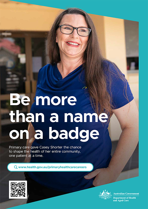 Poster to support primary health care careers.